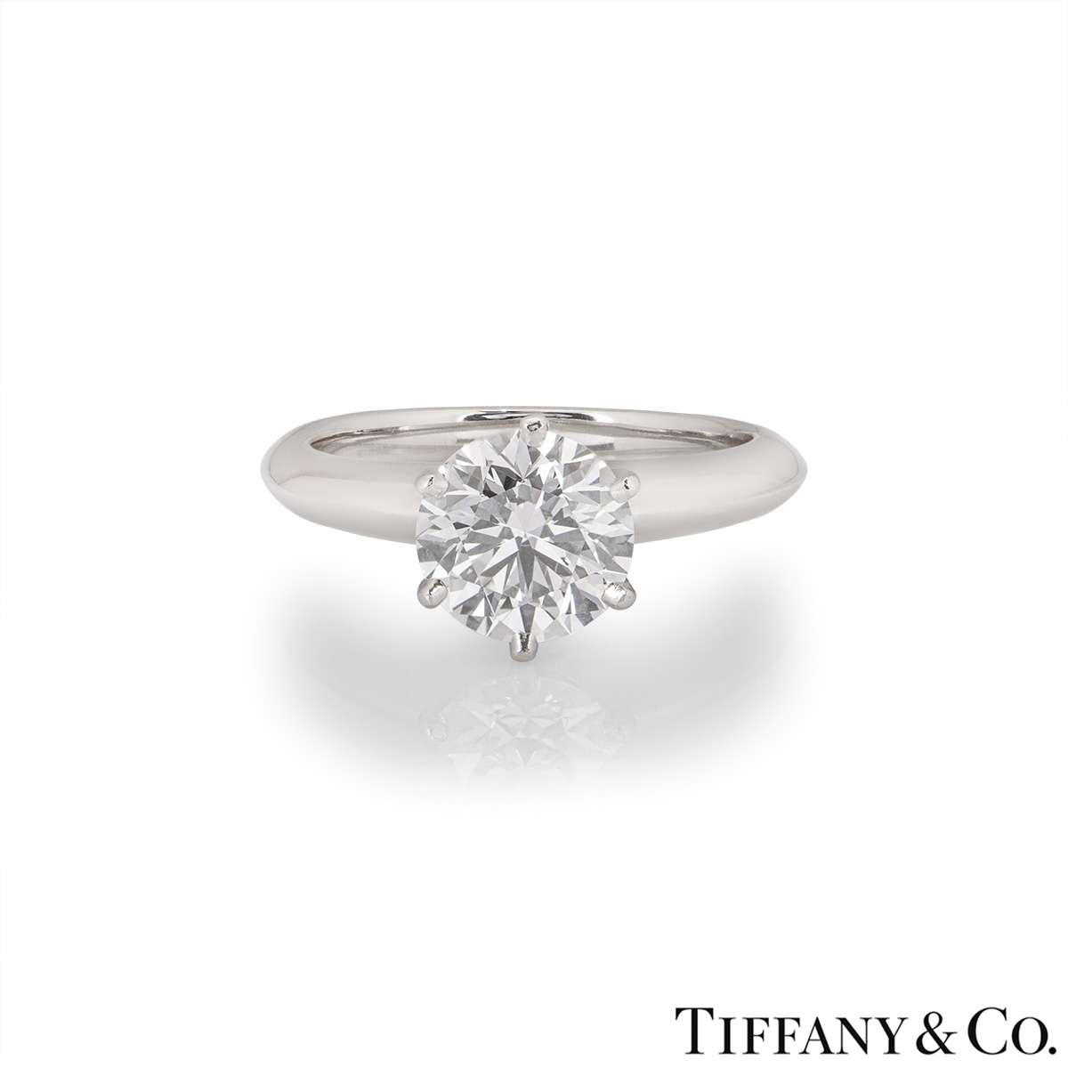 Tiffany & Co. Platinum Diamond Setting Ring 1.53ct G/VVS2 XXX